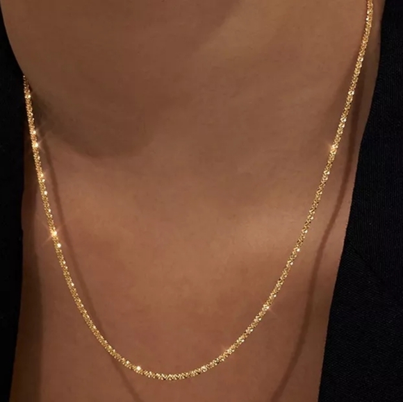 **Gold Chain Punk Choker Snake Link Necklace - Picture 2 of 3